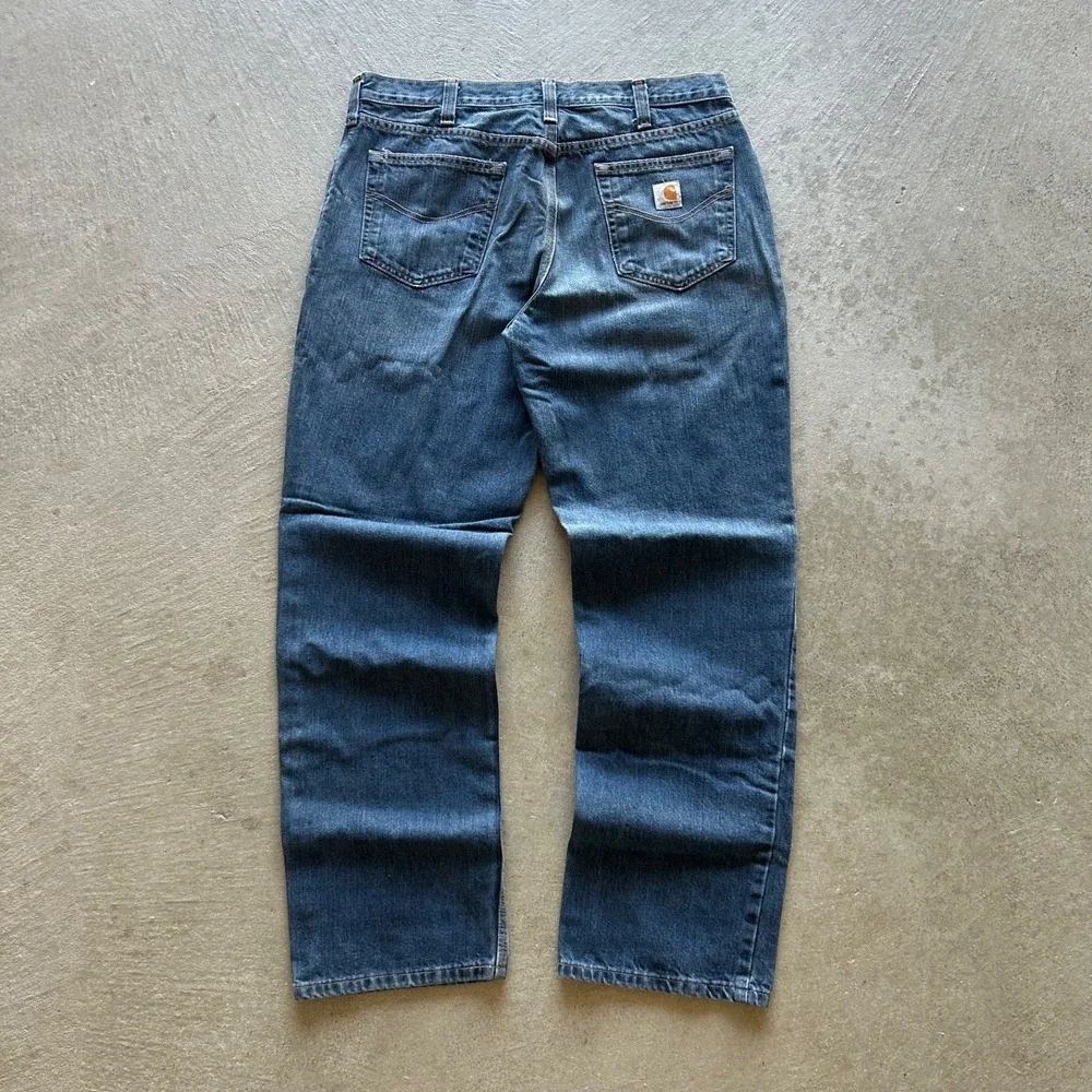 Vintage Carhartt Jeans Size 36x32 Blue Medium Wash‎ Denim Relaxed Fit Straight